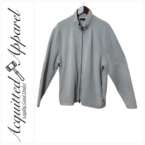 Ted Baker London Pleaded Patch Sleeves Double Full Zip Up Jacket - Picture 1 of 15